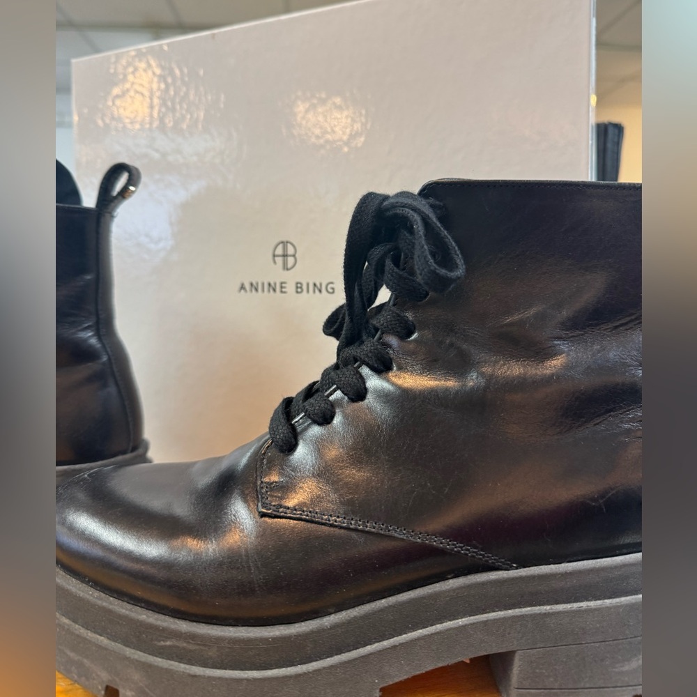 Anine Bing Leather ‘Luc’ Combat Boots 🖤 - Picture 6 of 9